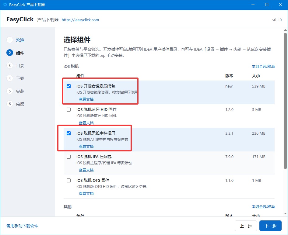 Check developer disk image and offline wireless components